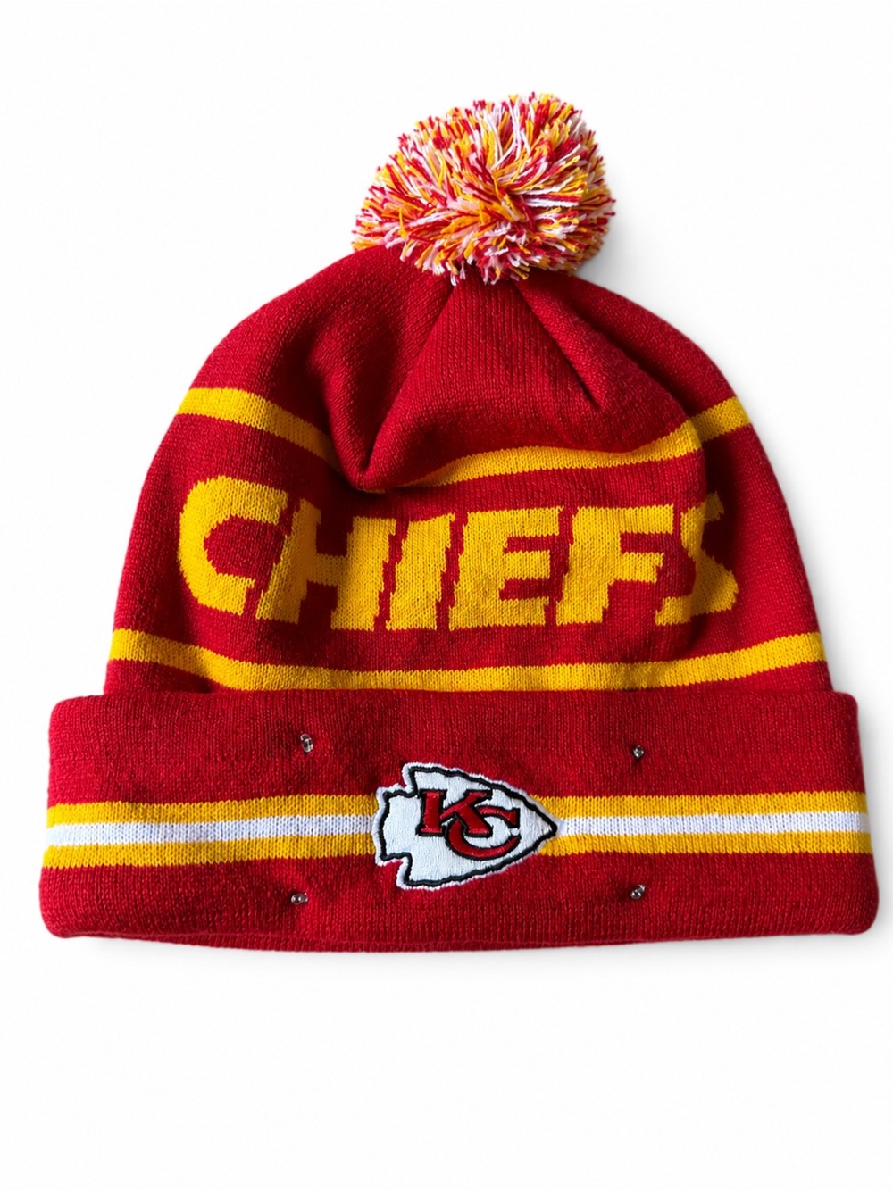Kansas City Chiefs LED light up knit Pom Beanie Hat. NFL Licensed. One Size